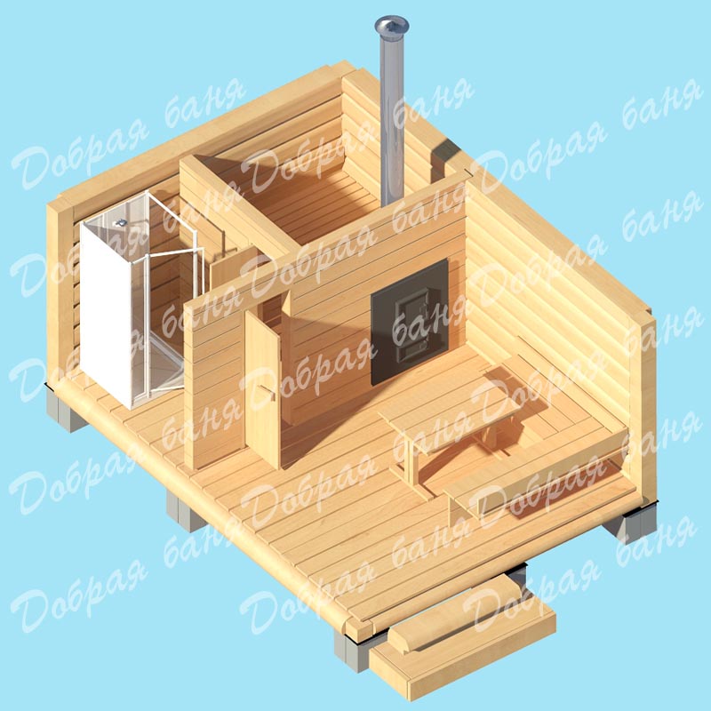 Проект бани из сруба 3 на 3