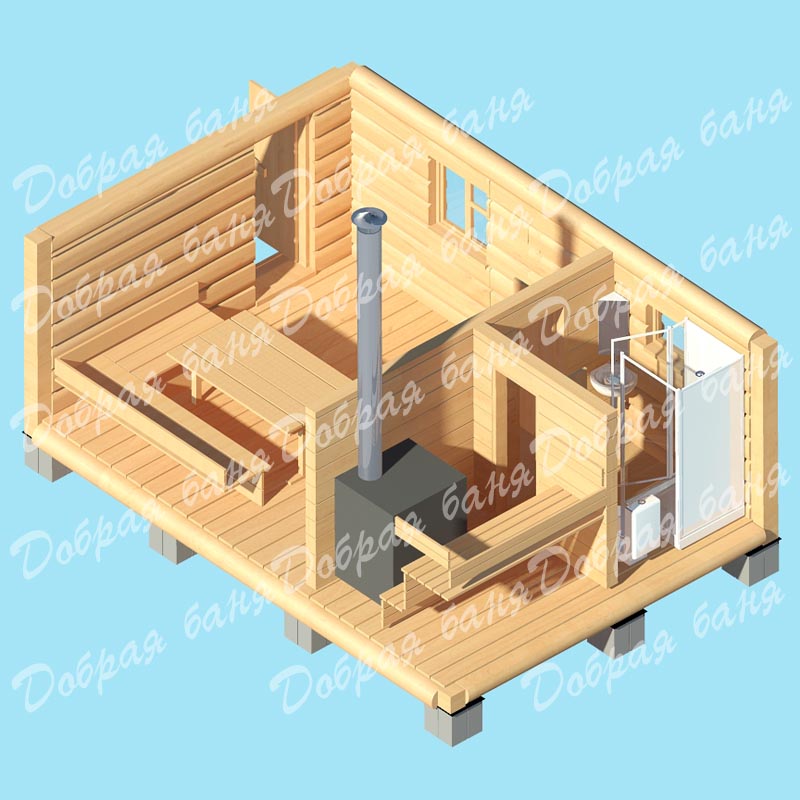 Баня 6х4 | Проект Бани 6х4