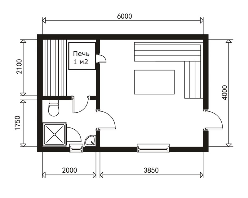 Баня 4х6 планировка внутри фото